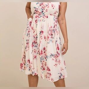 Torrid Midi Chiffon Pleated Dress New Adjustable Spaghetti Strap Pockets 4X